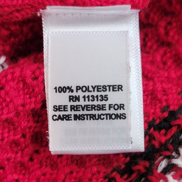 VTG Breckenridge Fair Isle Nordic Zip Front Red Cardigan Sweater Sz XL NEW - Picture 12 of 12